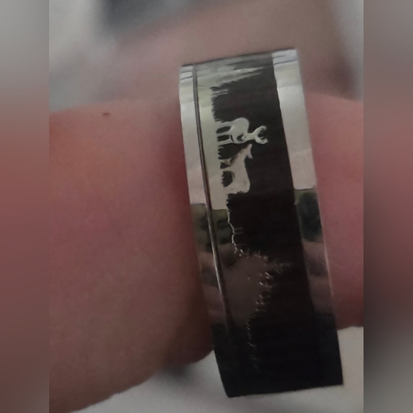 Men's Black and Silver Ring - Picture 5 of 6